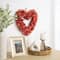 14" Salmon Pink Valentine's Day Wooden Floral Heart Wreath
